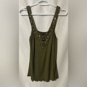 Wet Seal Olive Green Beaded Tank Top